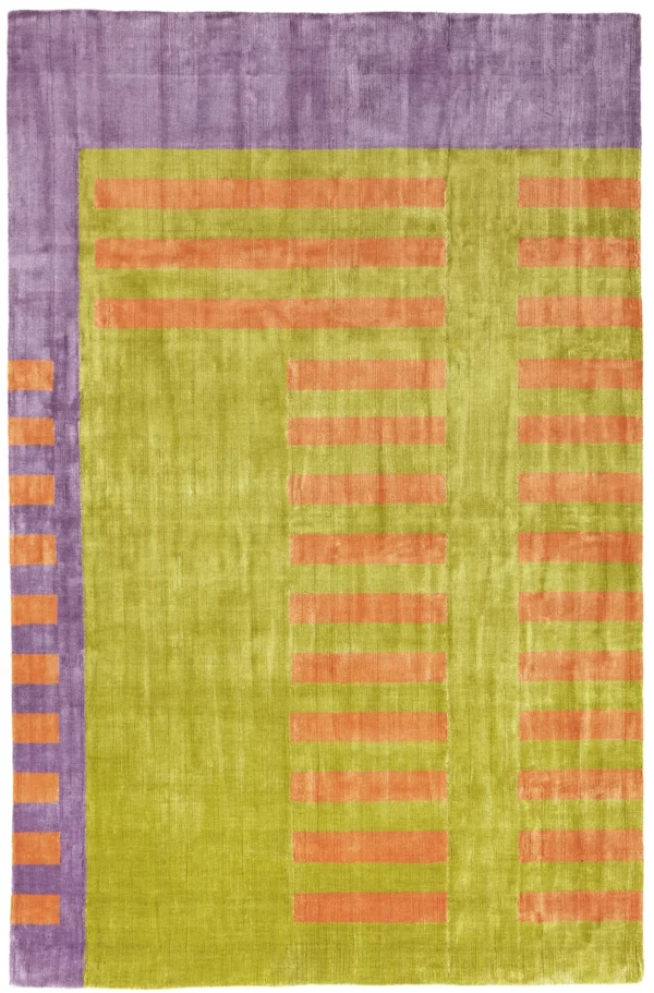 Fire hand-loomed silk rug