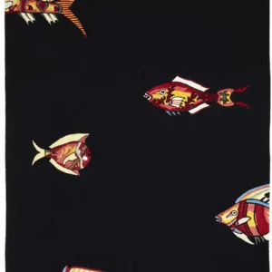 Floating Fish wool & silk rug