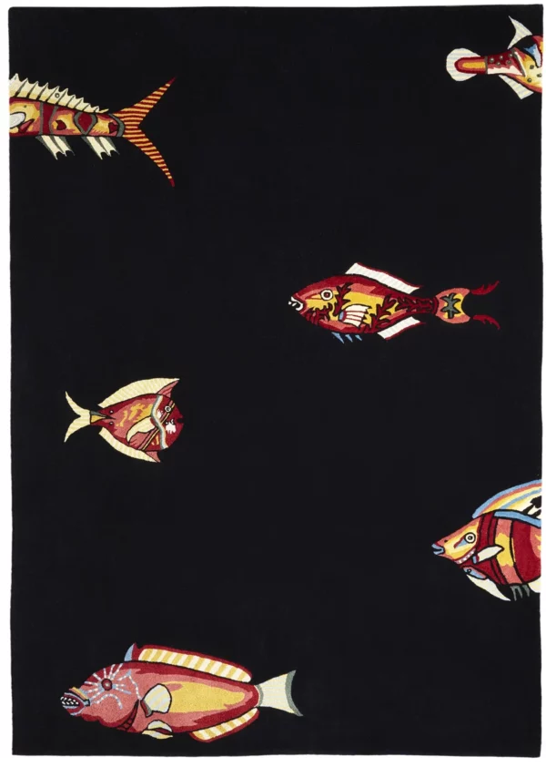 Floating Fish wool & silk rug