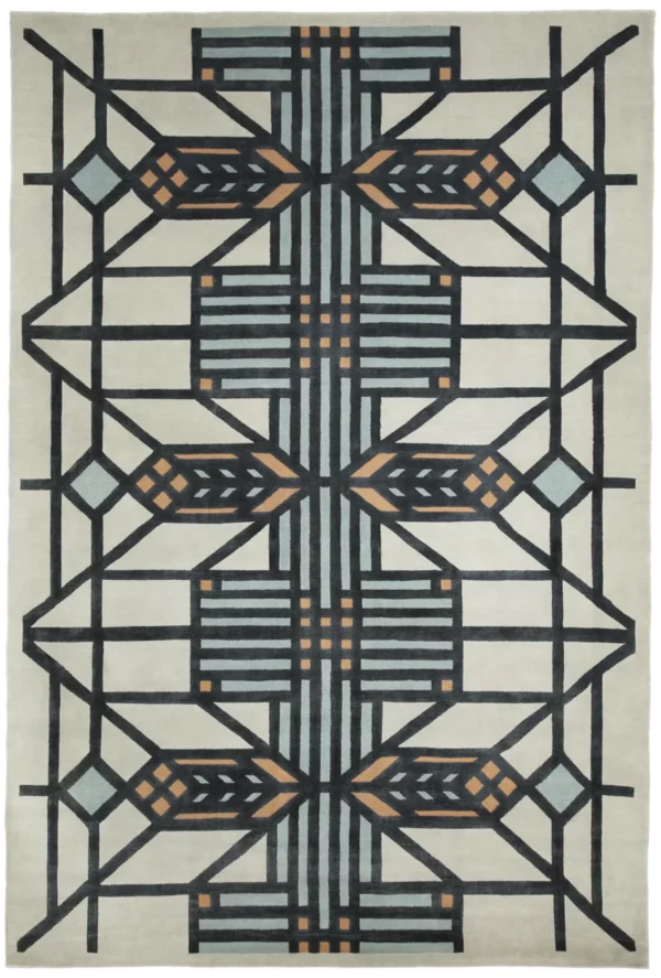 Geometry wool & silk rug