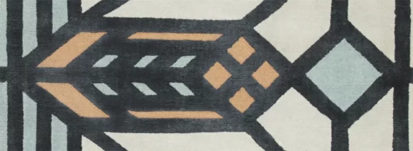 Geometry wool & silk rug - Image 2