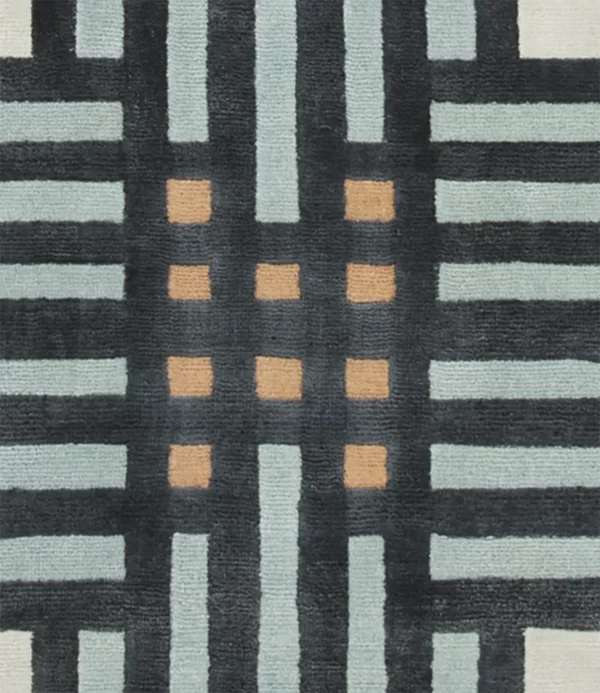 Geometry wool & silk rug - Image 3