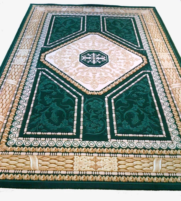 Medallion wool rug.
