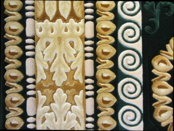 Medallion wool rug. - Image 3