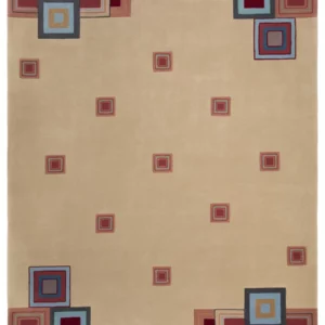 Squared Contemporary wool rug