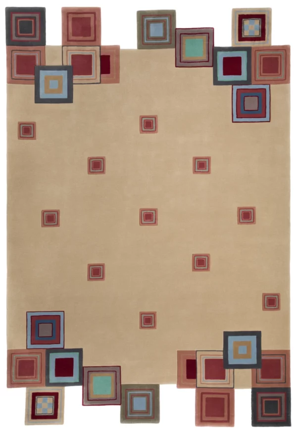 Squared Contemporary wool rug
