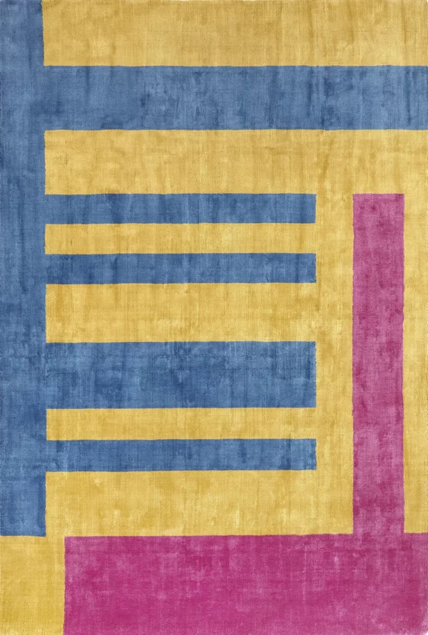 Wind hand-loomed silk rug