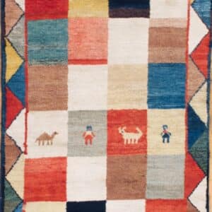1122 Vintage Persian Gabbeh 3 ft 4 in x 6 ft 6 in
